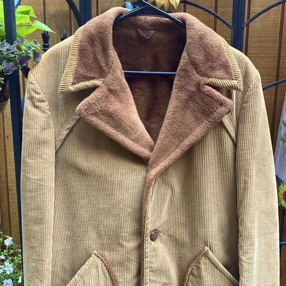 🎉HP🎉 Vintage Mens Tan Corduroy Removable Wool-lined Blazer - Picture 6 of 16